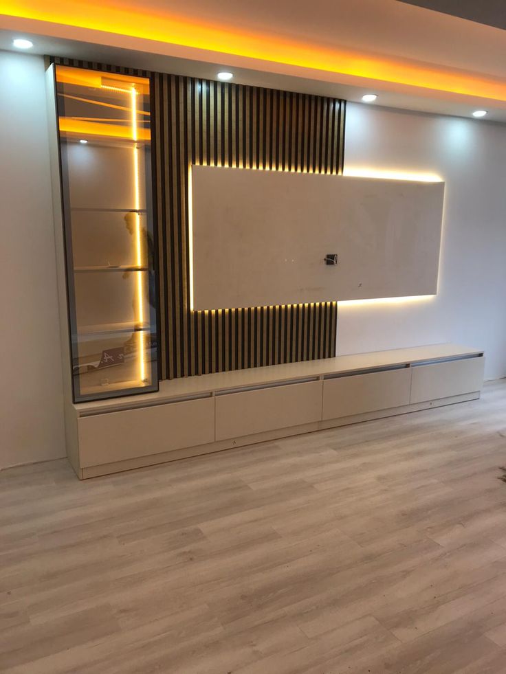 LED Backlit Media Wall Lavington
